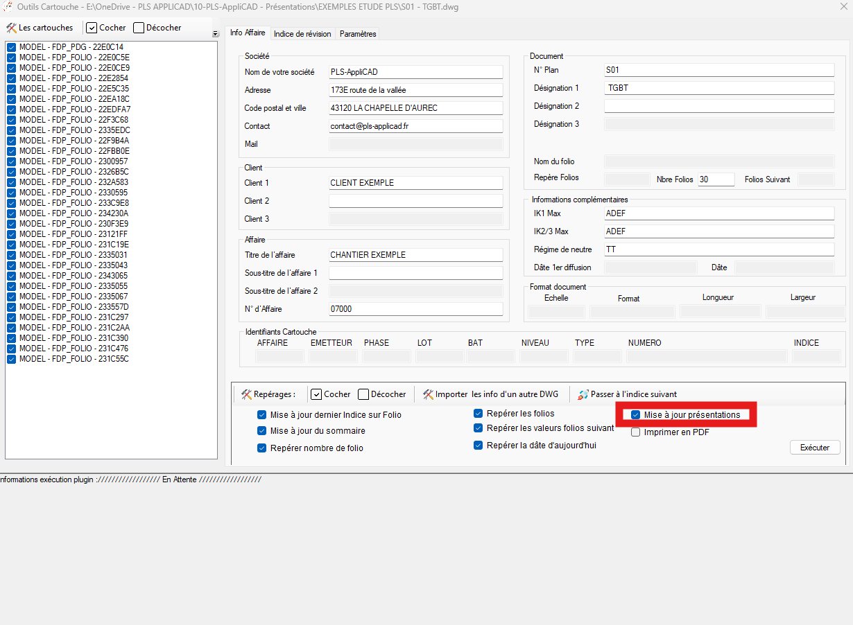 Création automatique des présentations / layouts