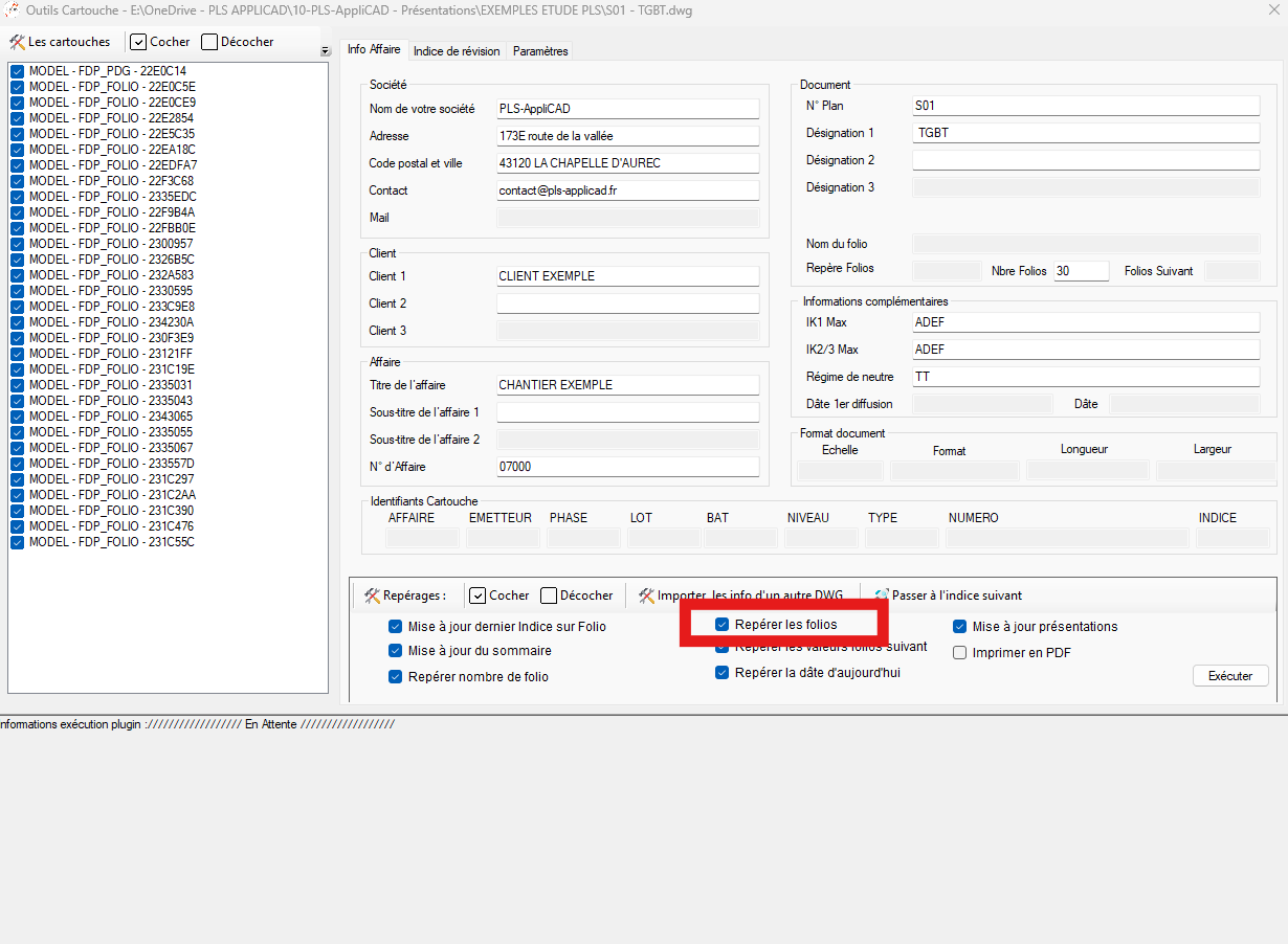 Fonction Repérer les folios, numérotation automatique